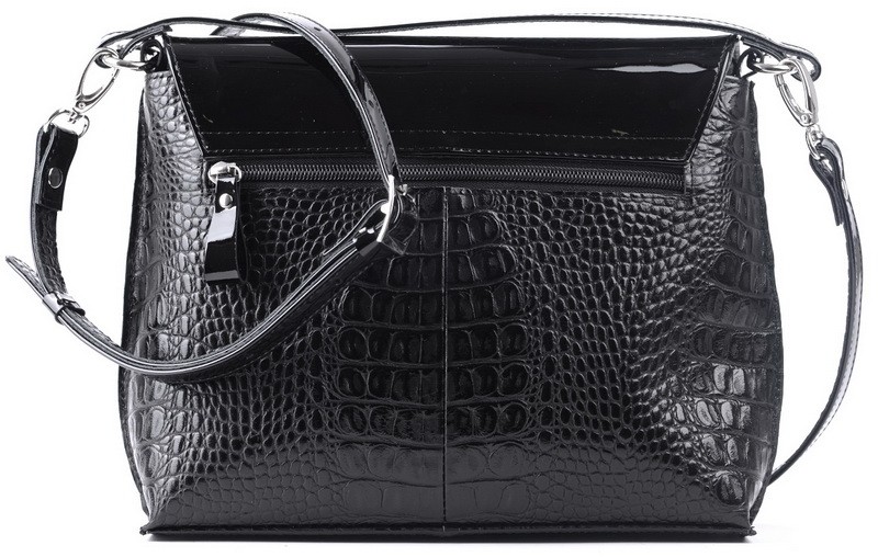 Сумка Esse СЮЗАННА DARK кожа кайман черный 55010 в Челябинске в Челябинске