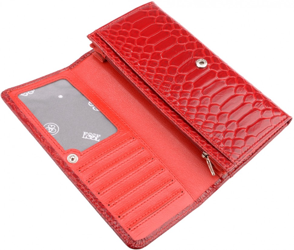 Кошелек Esse ТАТА RED кожа питон малиновый 70689 в Челябинске в Челябинске